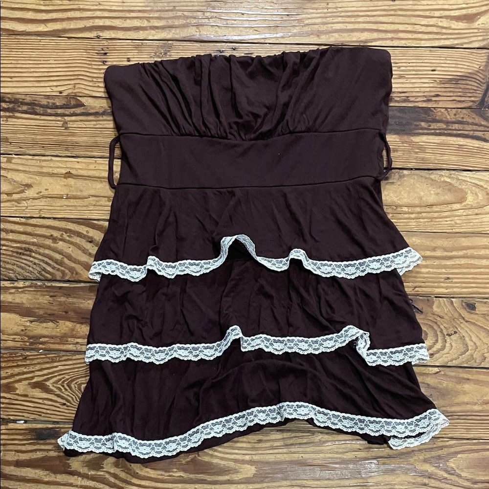 Wet Seal Strapless Top with Lace Trim